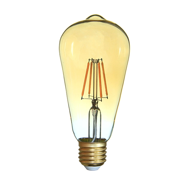 St64 Edison LED Filament Bulbs E27 Amber Glass 4W 2200K/2400K Vintage LED Bulb Light